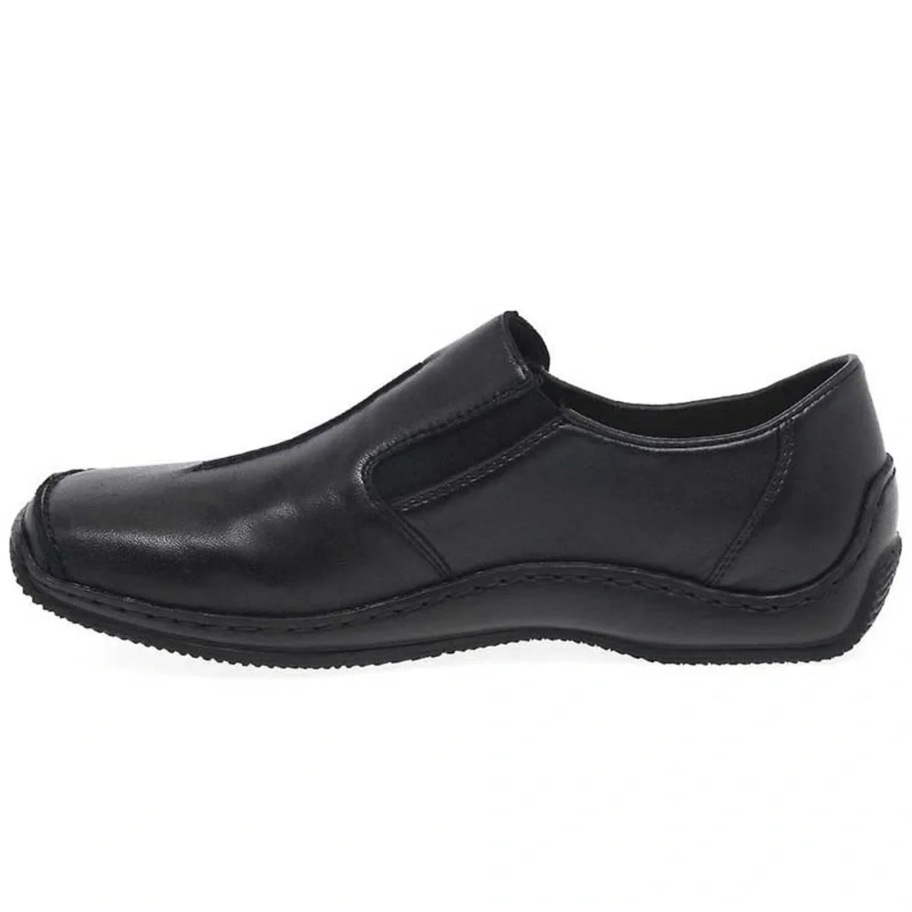 Rieker Black Leather Slip-On Casual Loafers - Picture 9 of 9
